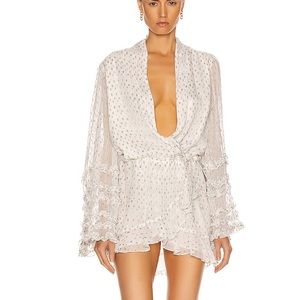 Rococo Sand mini wrap noi dress in white. Brand new!